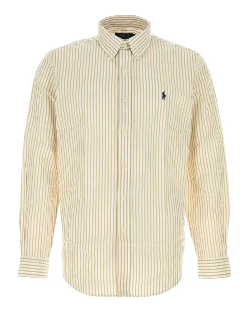 Ralph Lauren Gestreiftes Hemd mit Logo-Stickerei - Nude Nude