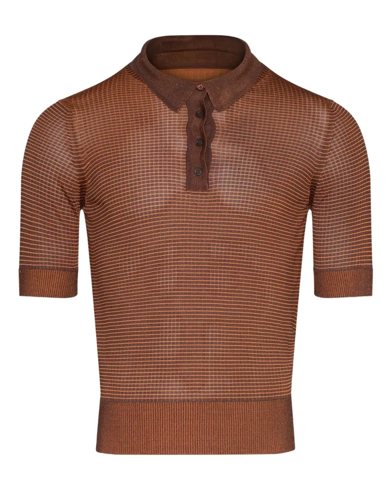 Maison Margiela Gestreiftes Poloshirt - Braun Braun