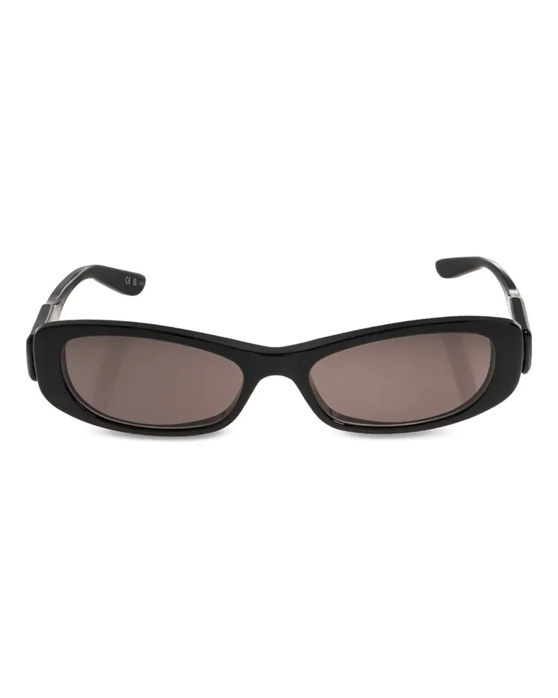 Balenciaga logo-plaque rectangle-frame sunglasses - Schwarz Schwarz