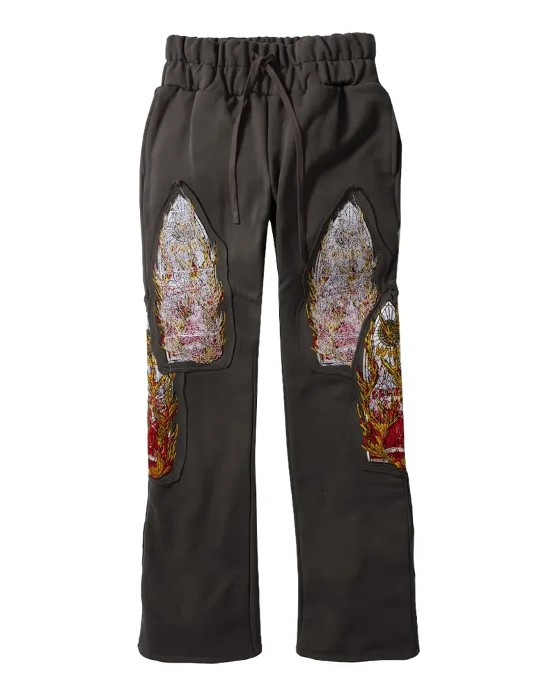 WHO DECIDES WAR Triple Flame Glass track pants - Grau Grau