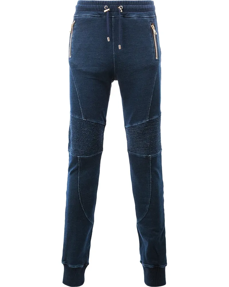 Balmain Jogginghose in Biker-Oktik - Blau Blau