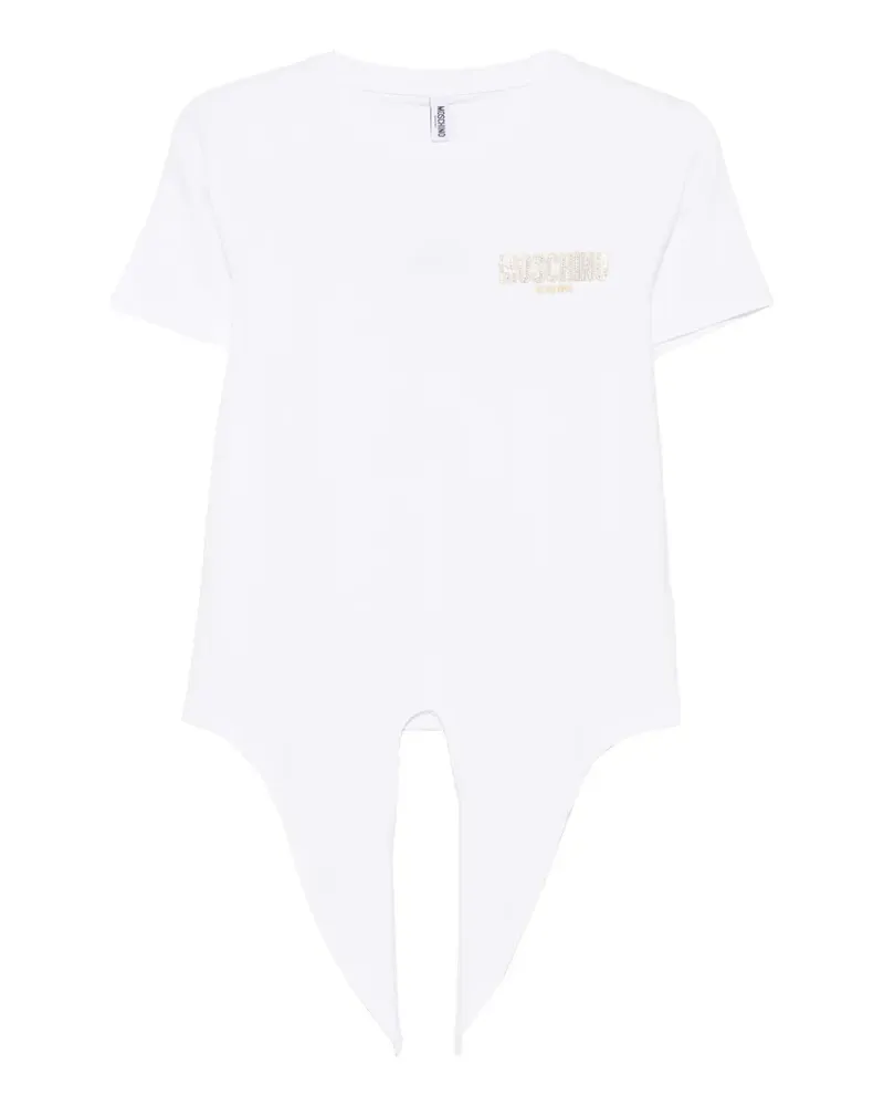 Moschino logo-print tie-fastening T-shirt - Weiß Weiß