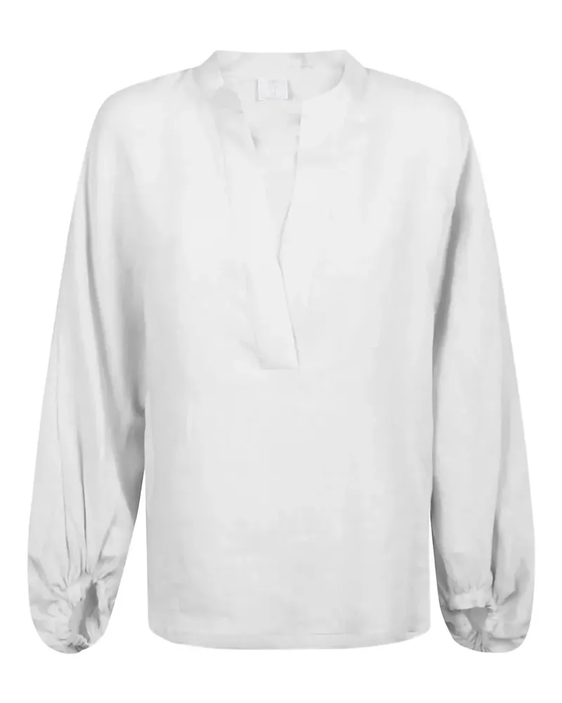 Eleventy V-neck gathered-cuff top - Weiß Weiß