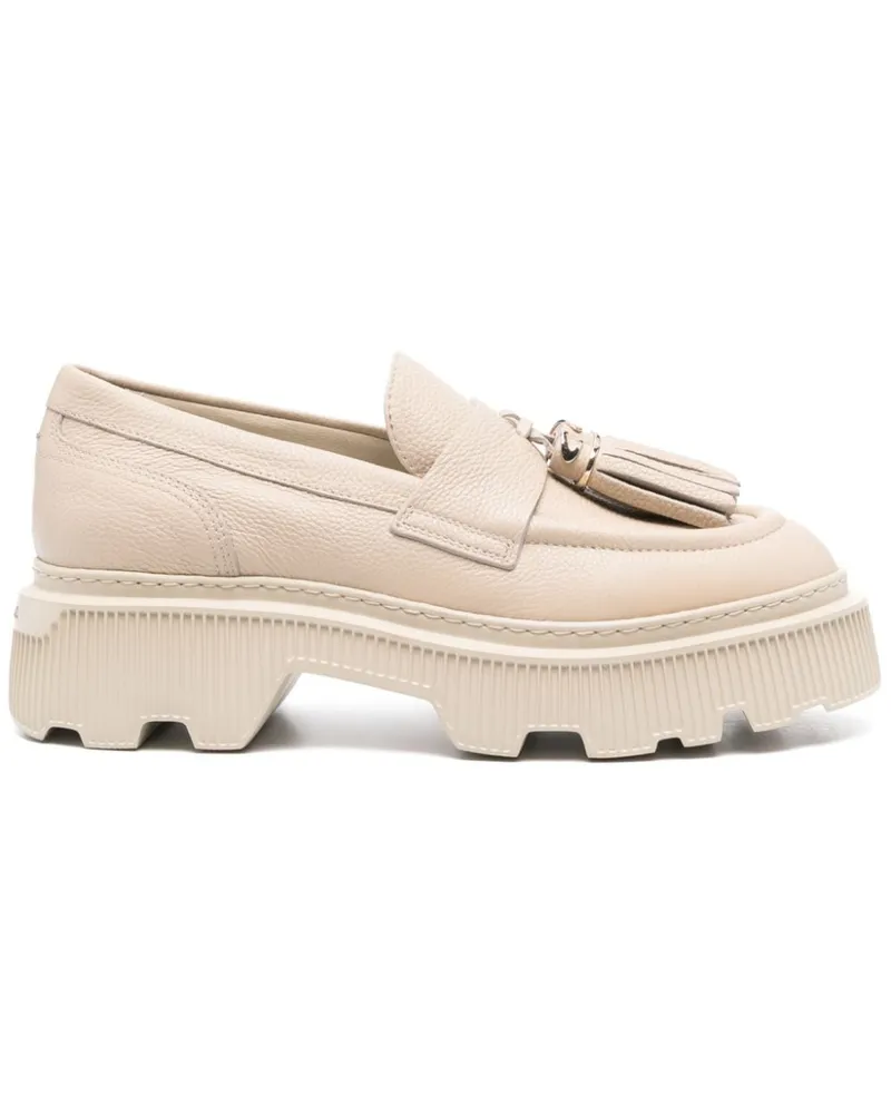 Santoni Loafer mit dicker Sohle - Nude Nude
