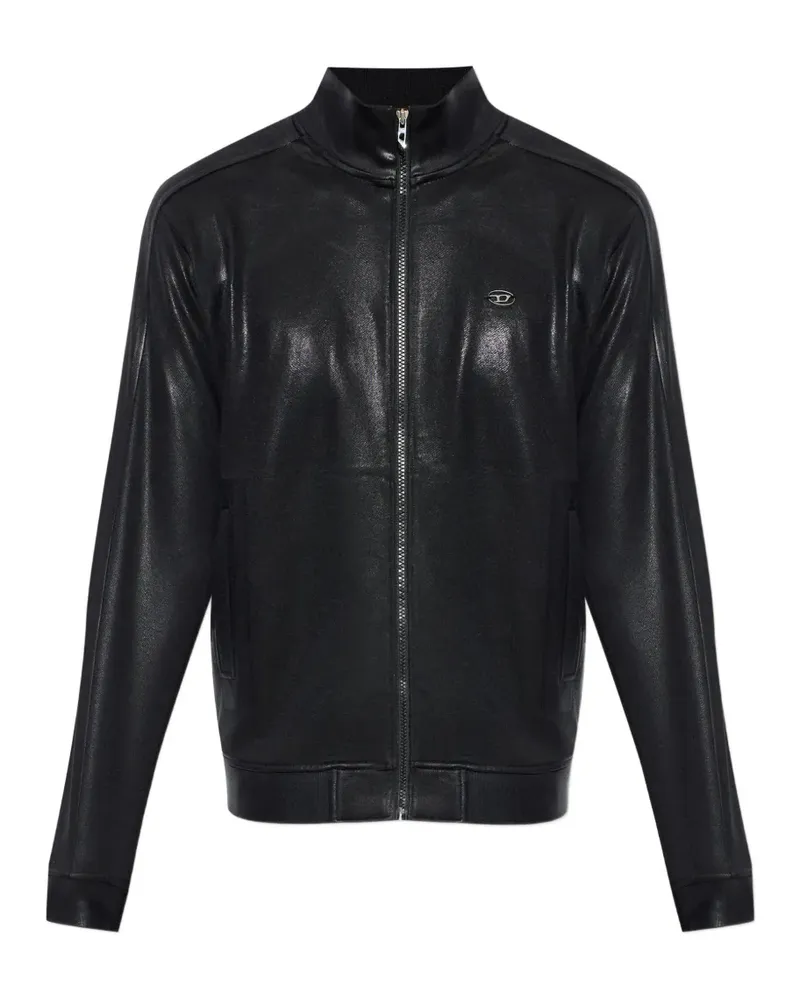 Diesel S-Glossy Sweatshirt mit Reißverschluss - Schwarz Schwarz