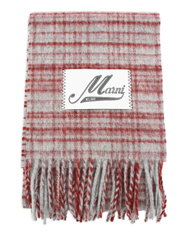 Marni check fringed scarf - Grau Grau