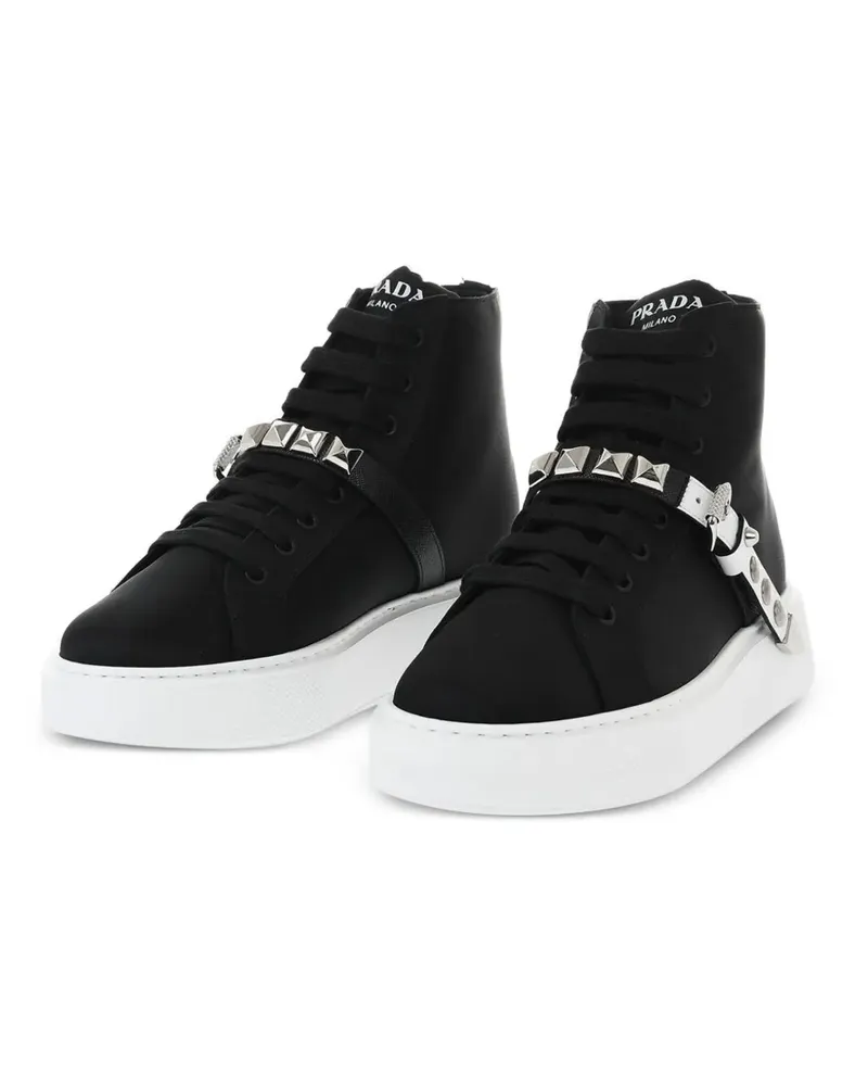 Prada High-Top-Sneakers mit Nieten - Schwarz Schwarz