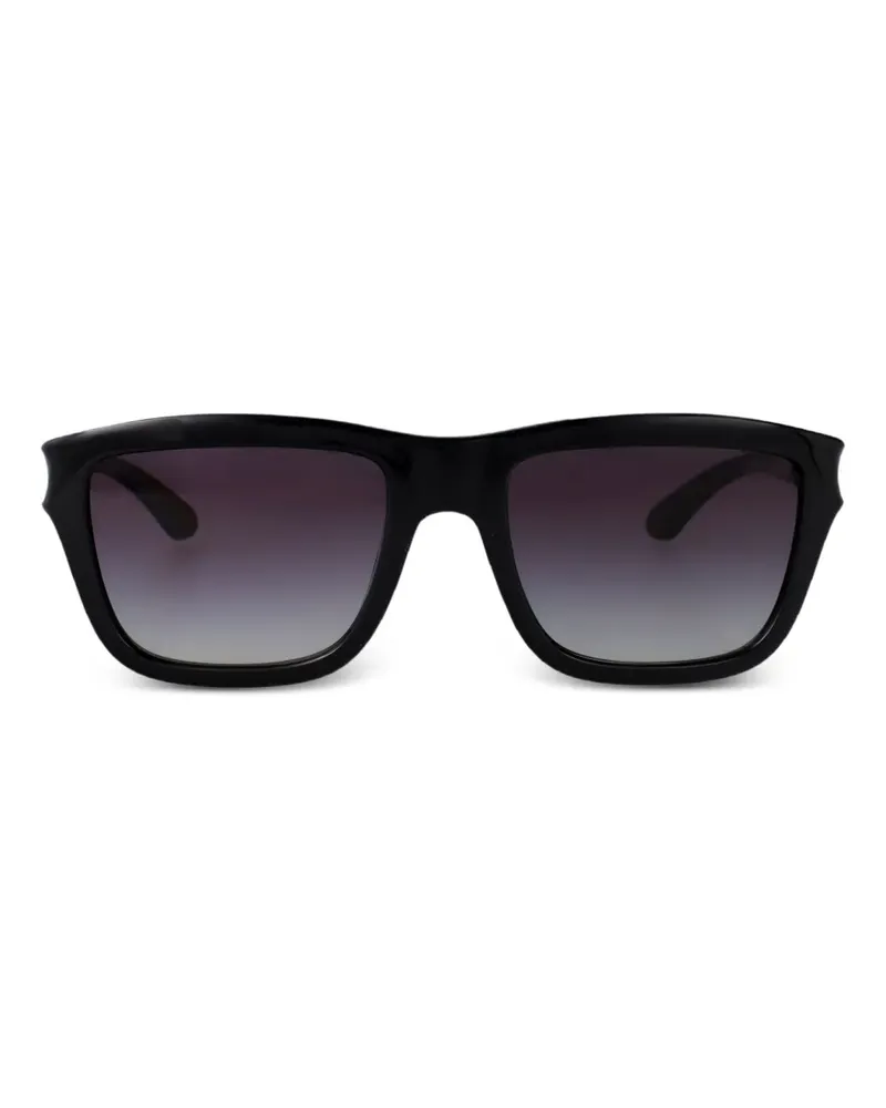 Diesel Perforierte Sonnenbrille mit eckigem Gestell - Schwarz Schwarz