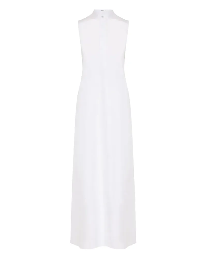 BARBA Ärmelloses Maxikleid mit Rückenschleife - Weiß Weiß