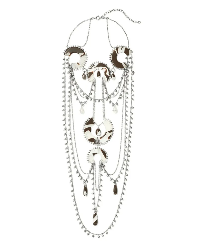 Tory Burch Halskette mit Kunstharz-Anhänger - Silber Silber