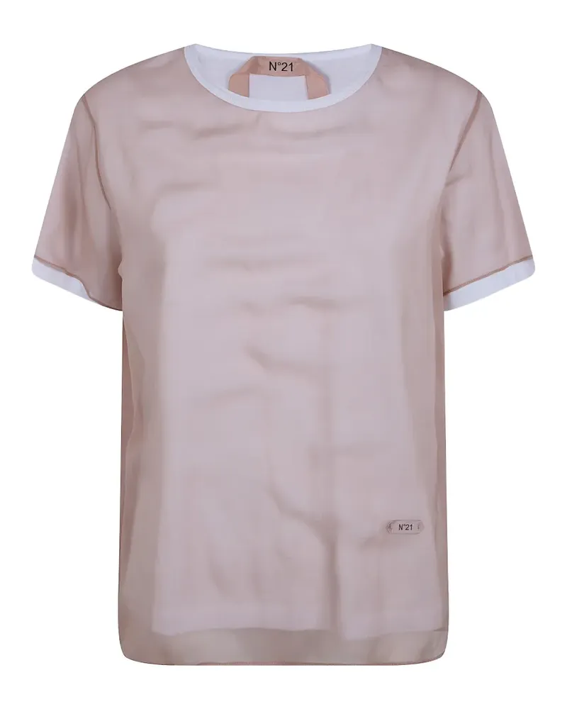 N° 21 sheer T-shirt - Nude Nude