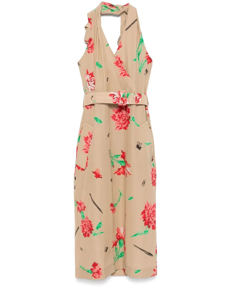 Moschino Midikleid mit Gürtel - Nude Nude