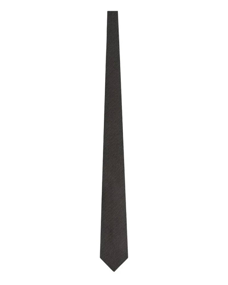 Ermenegildo Zegna textured silk tie - Schwarz Schwarz