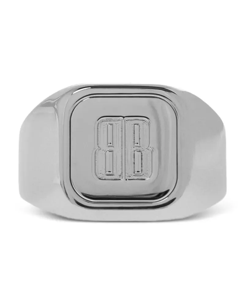 Balenciaga Nano Signet Ring mit Logo-Detail - Silber Silber