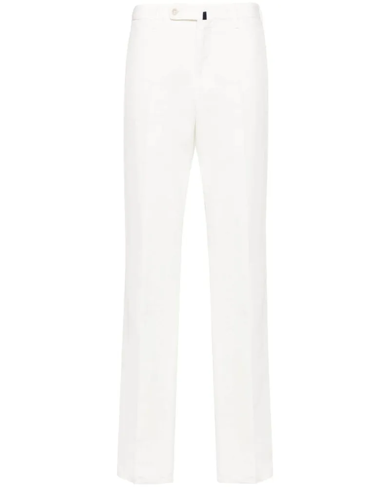 Incotex Halbhohe Straight-Leg-Chino - Weiß Weiß