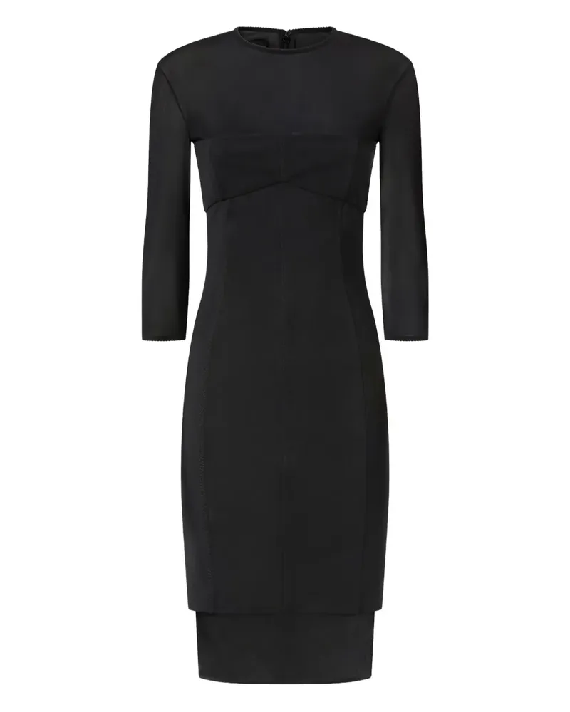 Pinko Midikleid im Layering-Look - Schwarz Schwarz