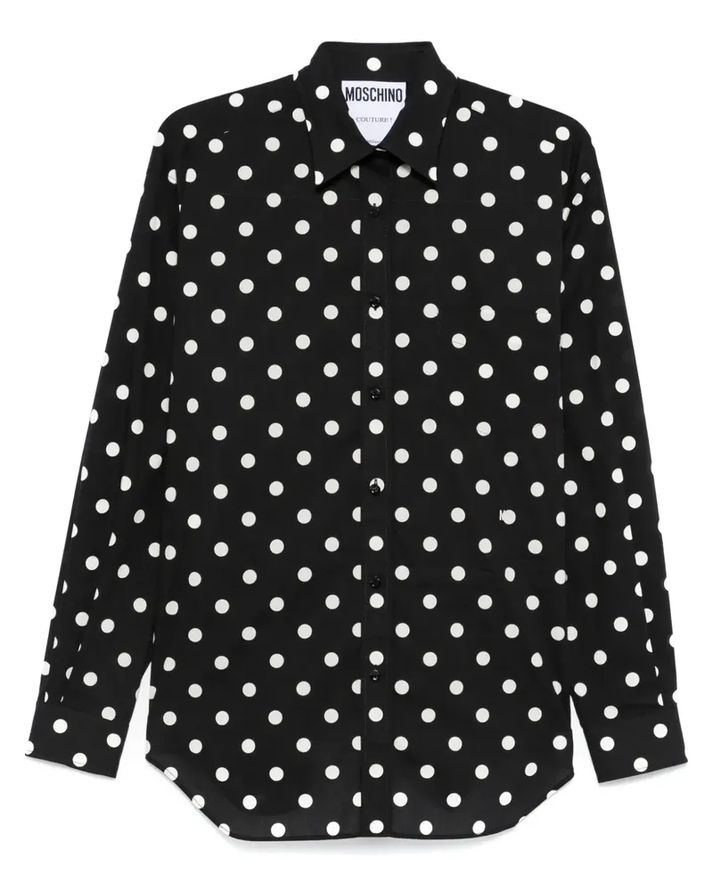 Moschino Hemd mit Polka Dots Schwarz