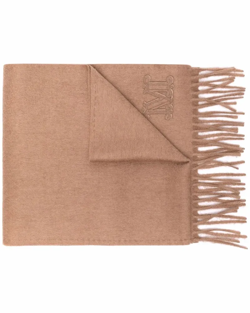Max Mara Schal mit Logo-Stickerei - Nude Nude