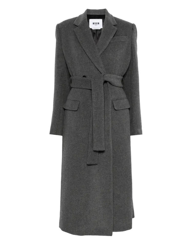 MSGM Mantel mit Gürtel - Grau Grau