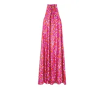 Seidenkleid mit Blumenprint - Rosa