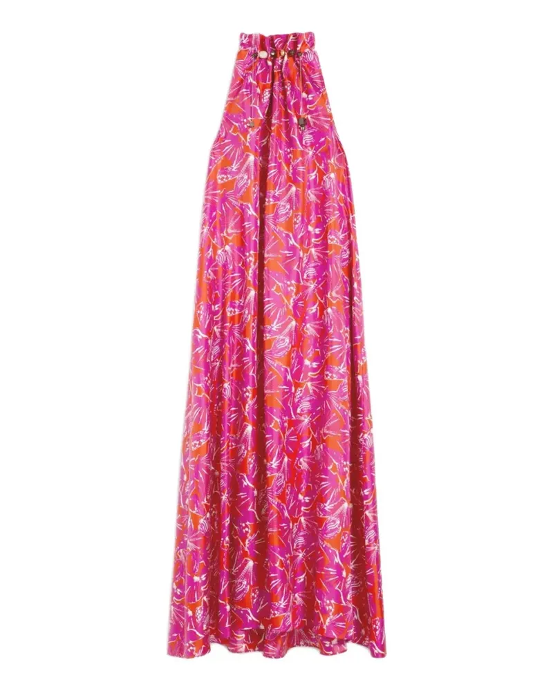 Max Mara floral-print twill silk maxi dress - Rosa Rosa