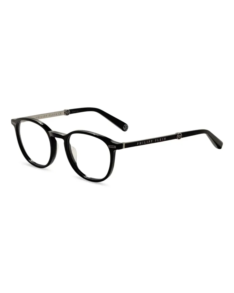 Philipp Plein Brille mit rundem Gestell - Schwarz Schwarz