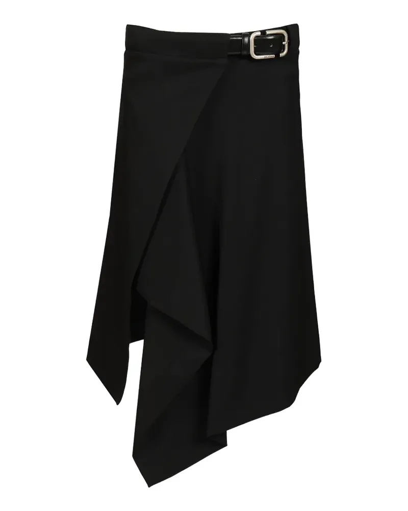 ATTICO belted asymmetric skirt - Schwarz Schwarz