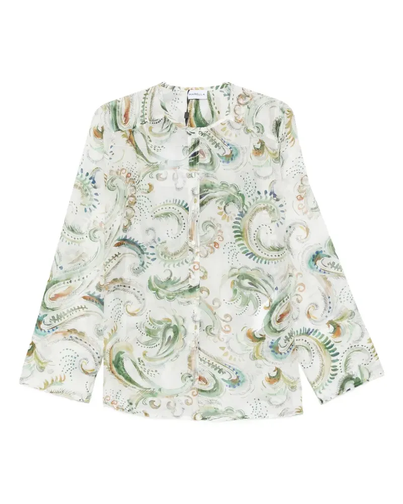 MARELLA Disco print-detail button-fastening shirt - Weiß Weiß
