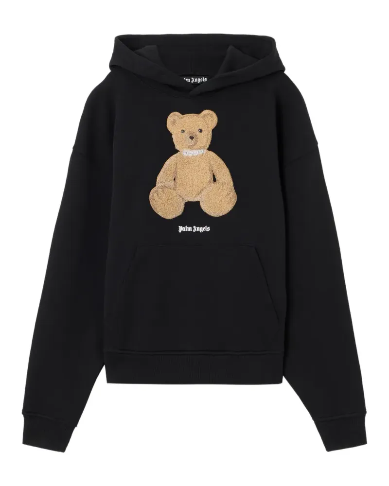 Palm Angels Strukturierter Hoodie mit Teddy - Schwarz Schwarz