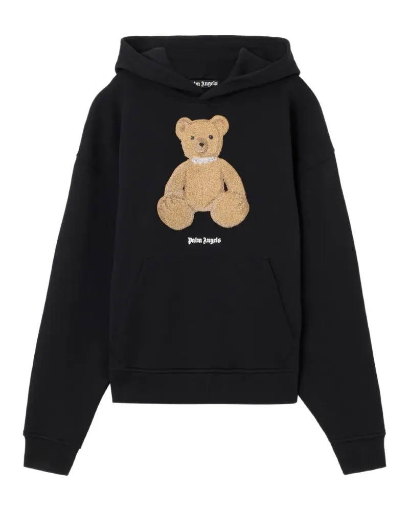Palm Angels Strukturierter Hoodie mit Teddy - Schwarz Schwarz