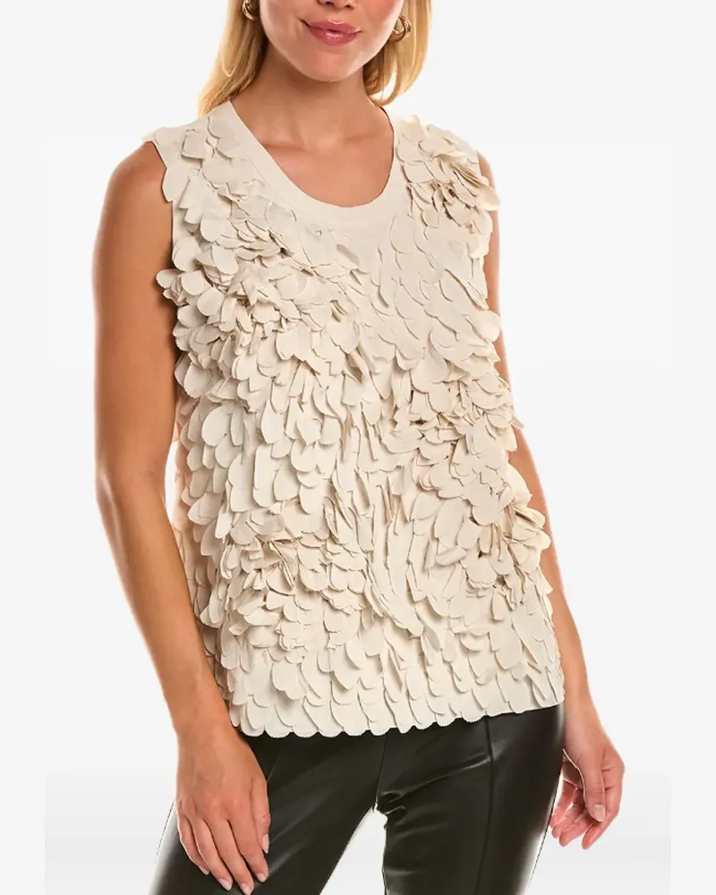 Brunello Cucinelli Top mit Blütenverzierung - Nude Nude