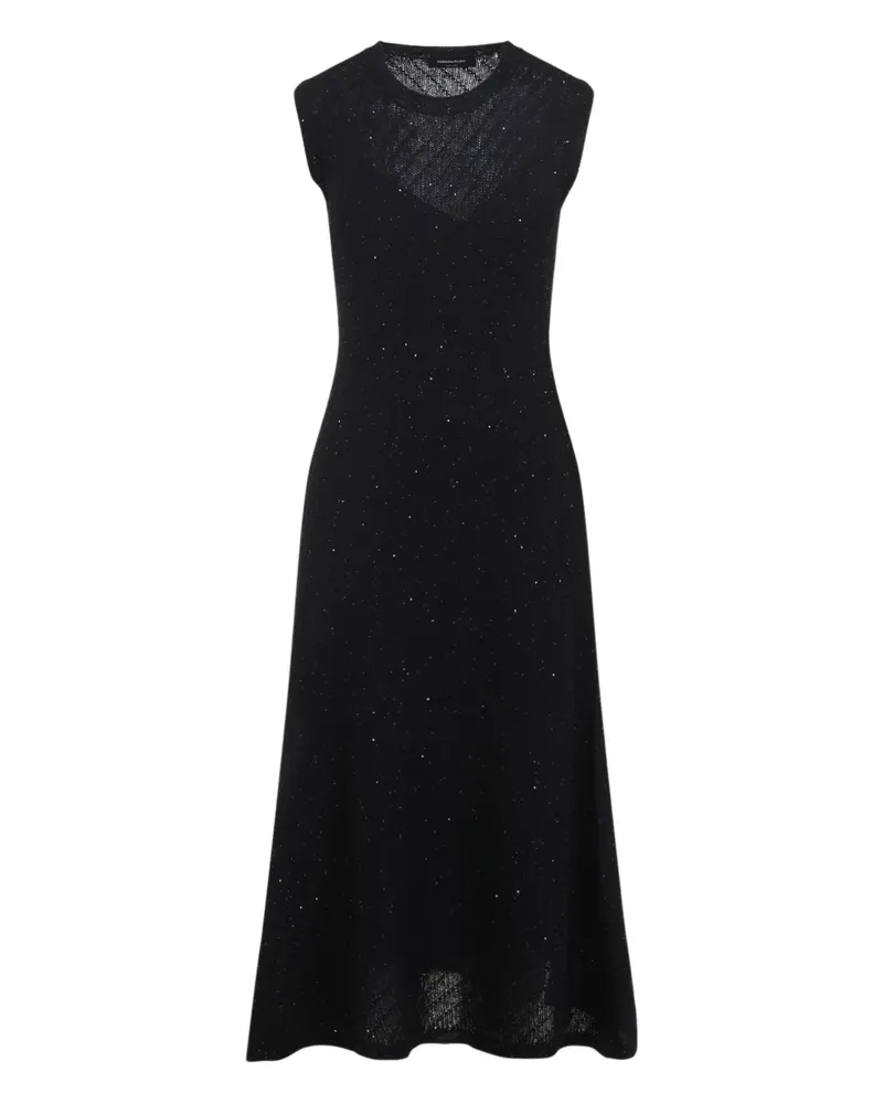 Fabiana Filippi Ärmelloses Kleid mit Glitter - 825 NERO 825