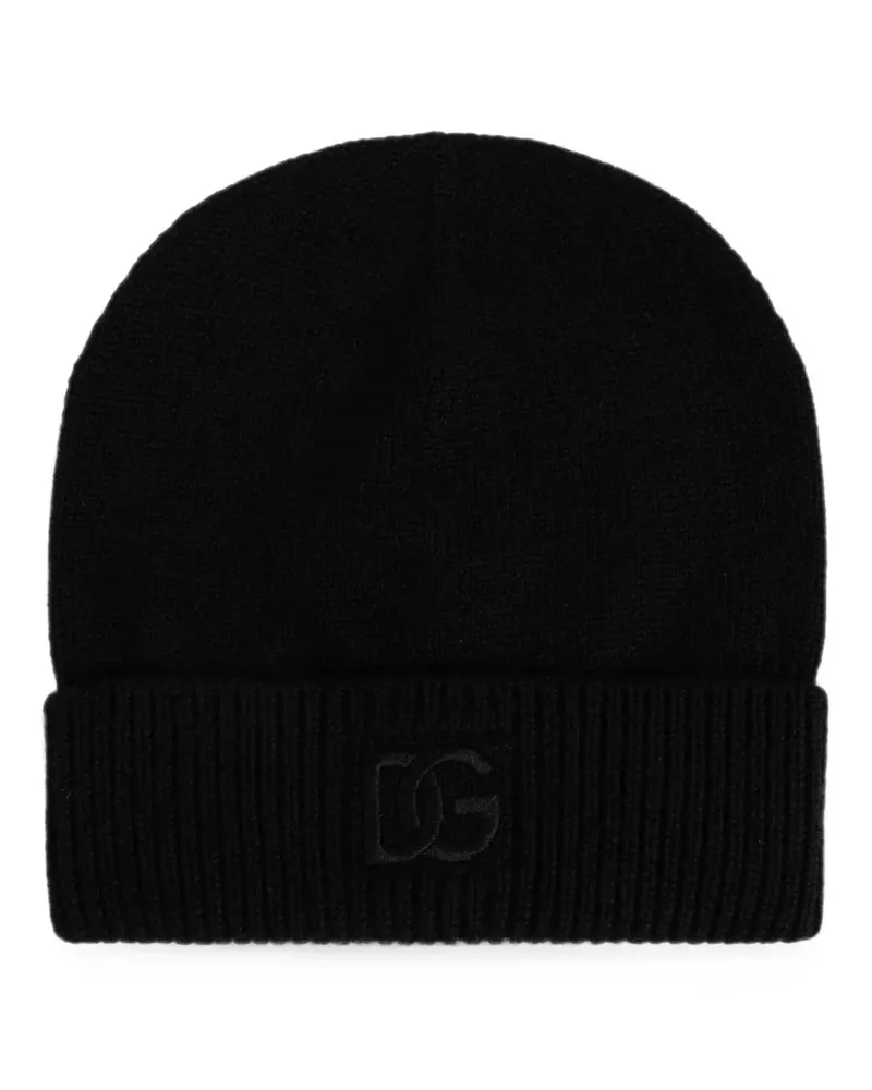 Dolce & Gabbana DG appliqué beanie hat - Schwarz Schwarz