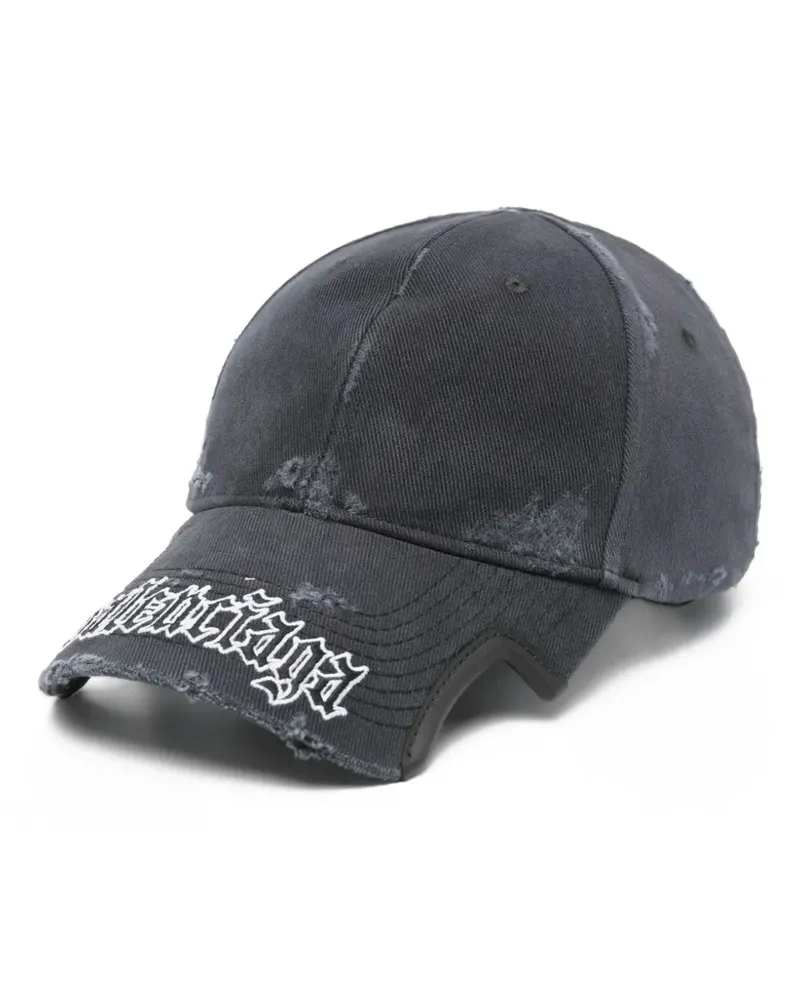 Balenciaga Baseballkappe in Distressed-Optik - Blau Blau