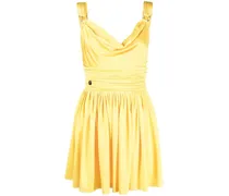 Kleid mit geraffter Taille - Gelb