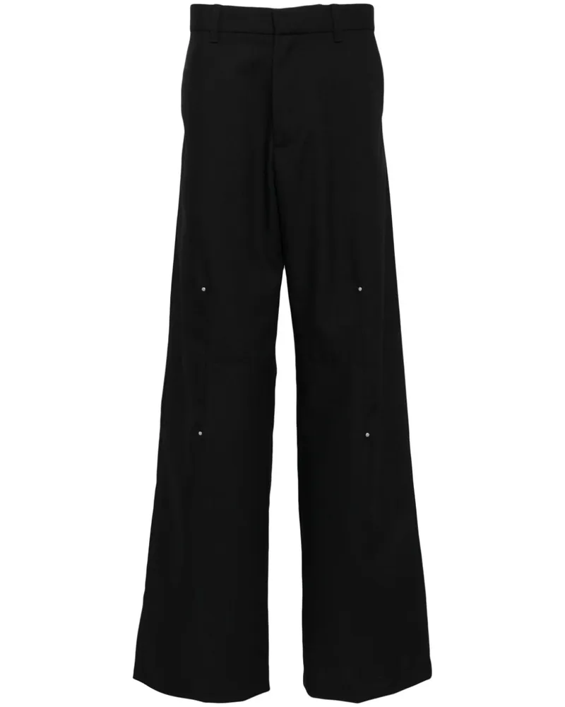 Heliot Emil metal-detail wide-leg trousers Schwarz