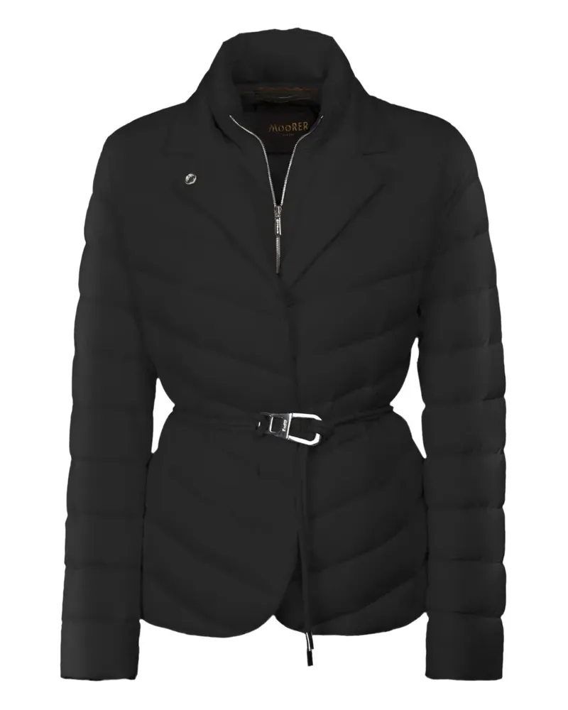 MOORER belted quilted jacket - Schwarz Schwarz