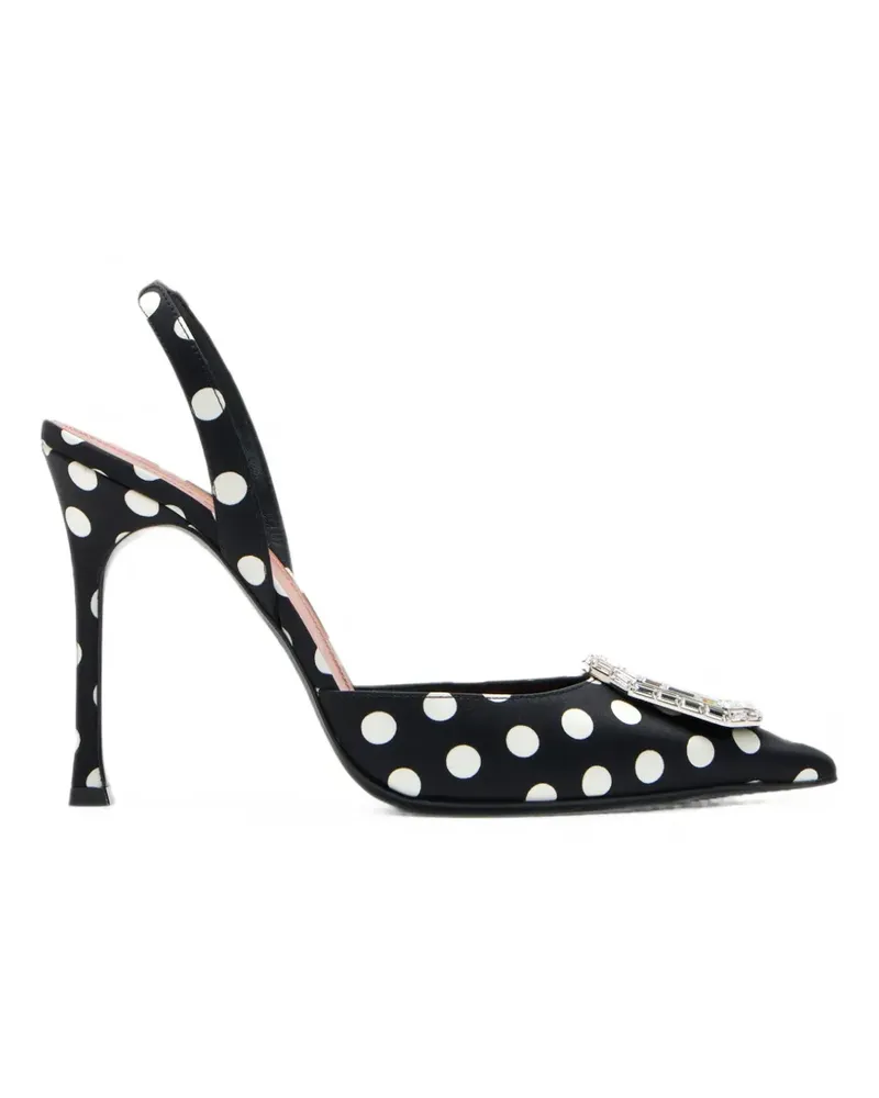 Amina Muaddi Camelia crystal-embellished polka-dot pumps - Schwarz Schwarz