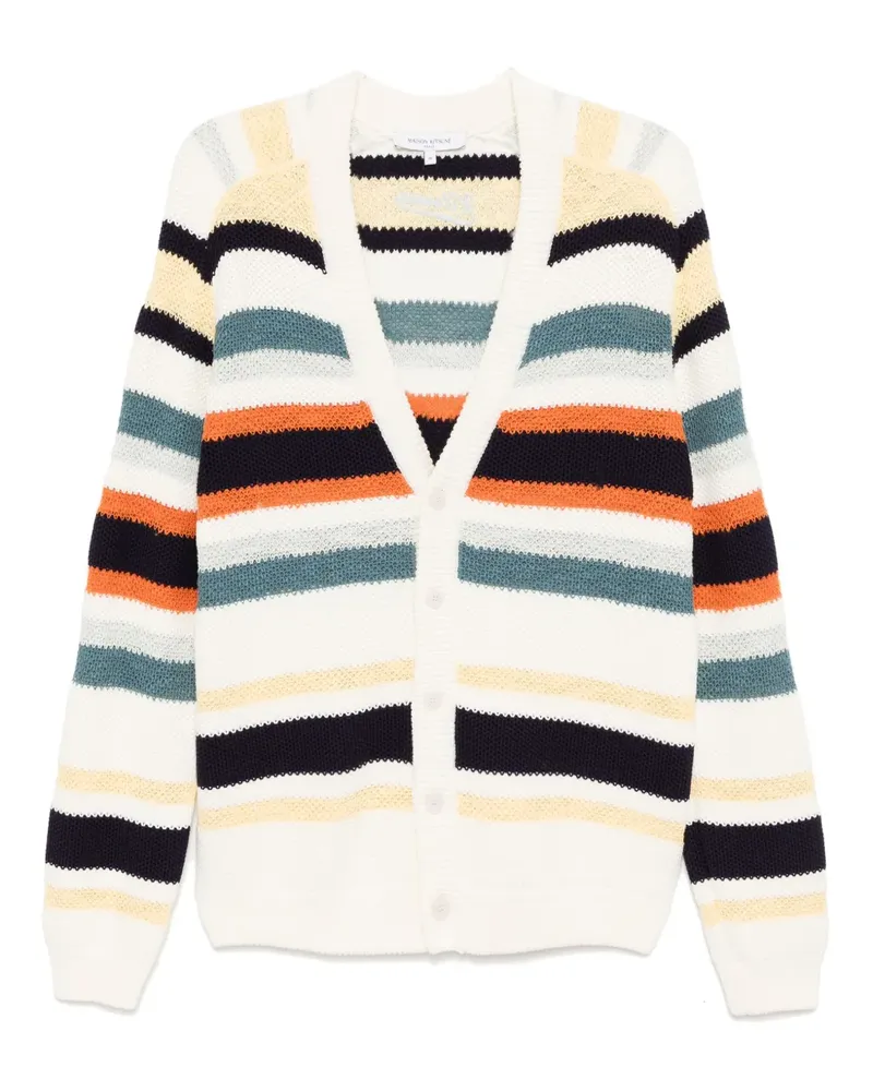 Kitsuné Gestreifter Cardigan - Nude Nude