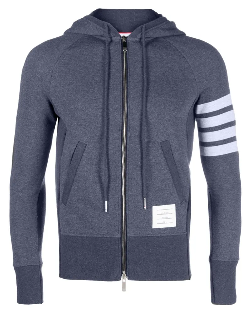 Thom Browne Hoodie mit Logo-Streifen Grau