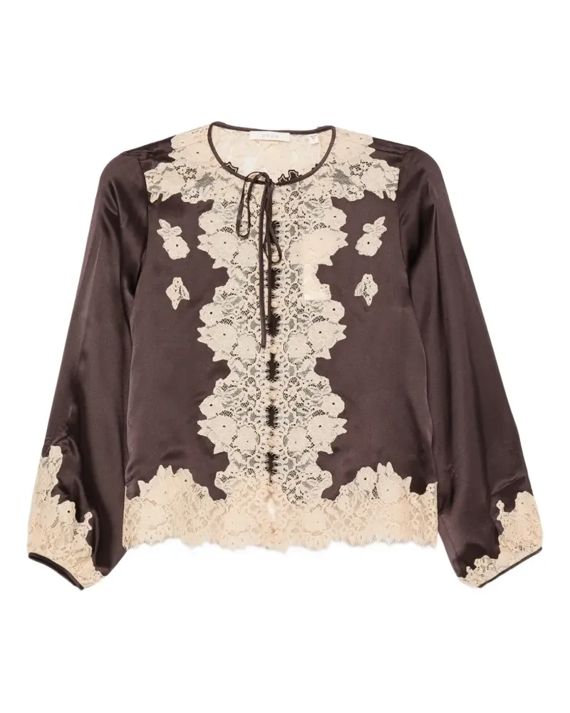DÔEN Lucine lace-trimmed top - Braun Braun