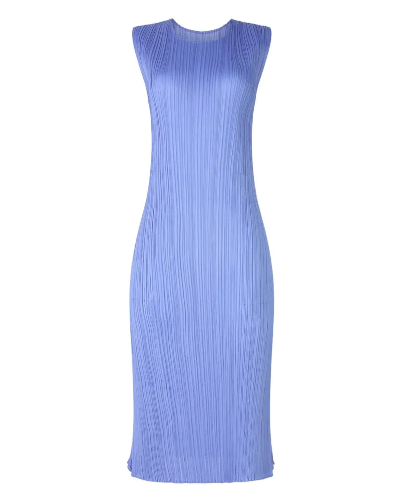 Issey Miyake Plissiertes Midikleid - Blau Blau