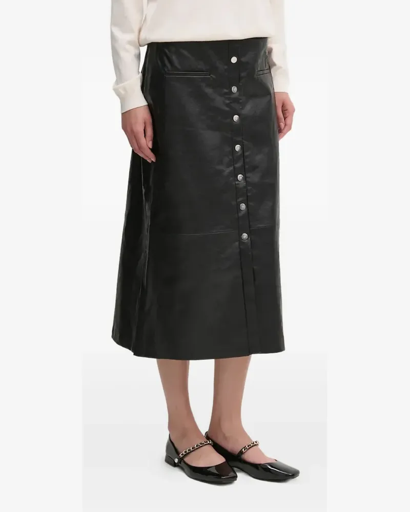 DKNY Midirock mit Knöpfen - Schwarz Schwarz