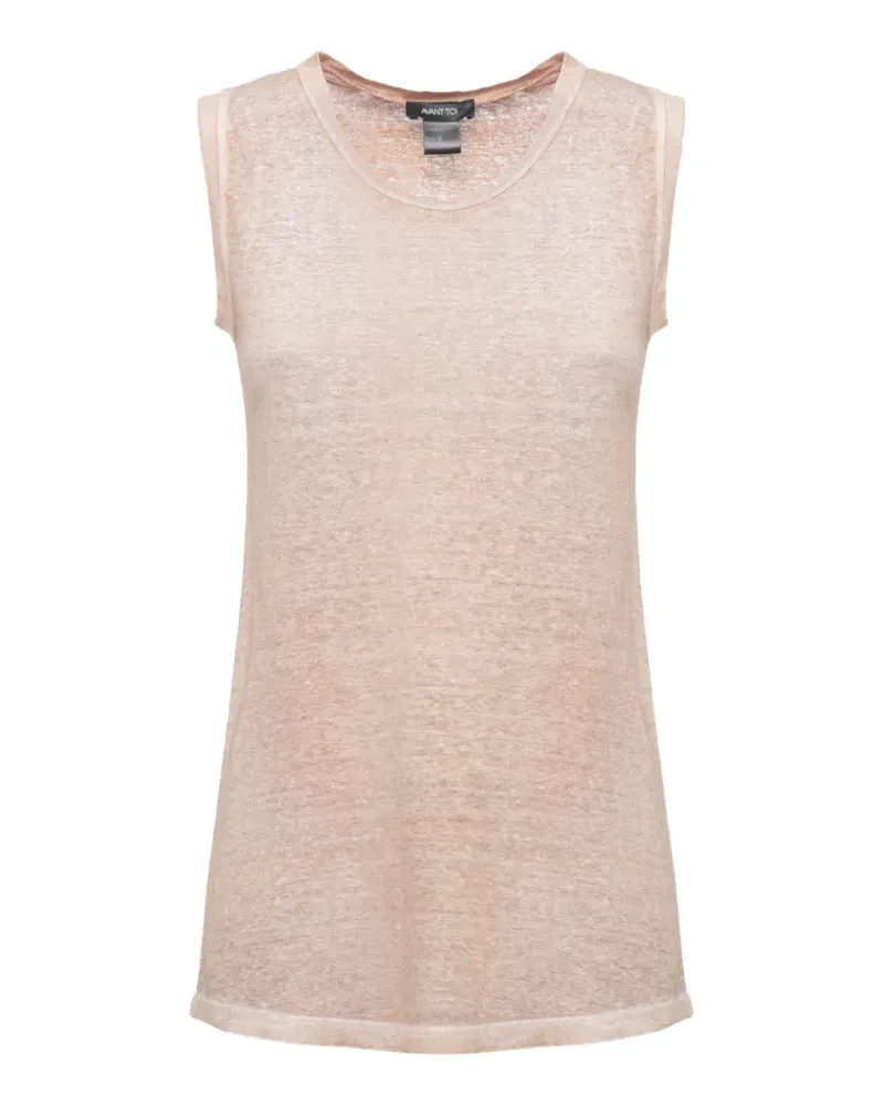 Avant Toi linen-knit sleeveless vest - Nude Nude