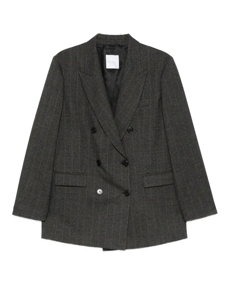 CENERE GB Doppelreihige Maglieria Jacke mit Karo - Grau Grau