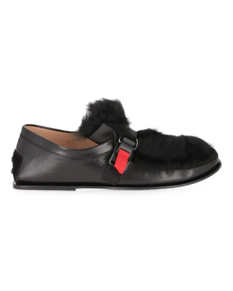 TOD'S faux fur-trim loafers - Schwarz Schwarz