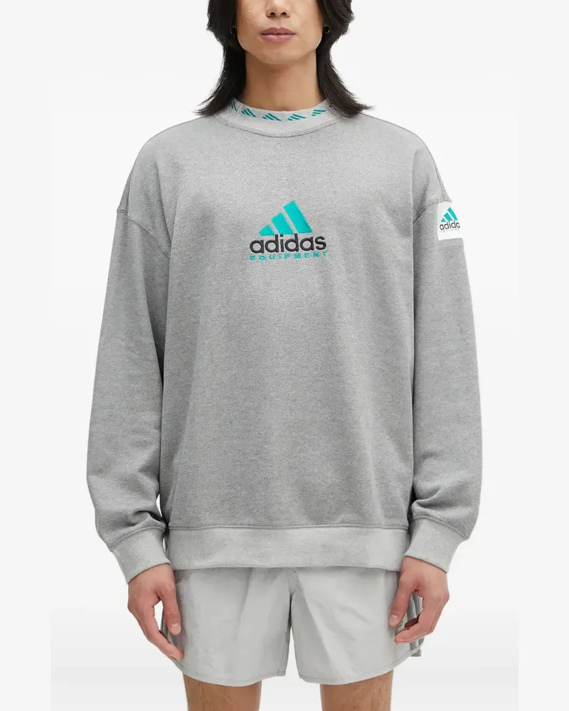adidas Sweatshirt mit Logo-Stickerei - Grau Grau