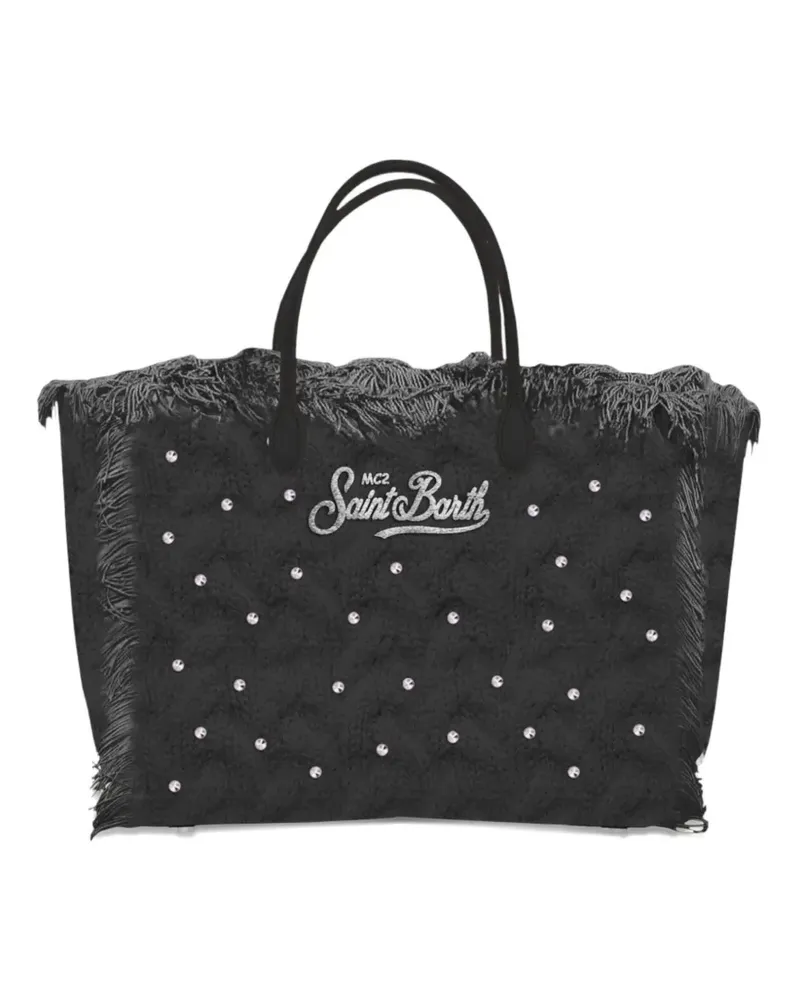MC2 Saint Barth Tote Bag aus Wollgeflecht - Schwarz Schwarz