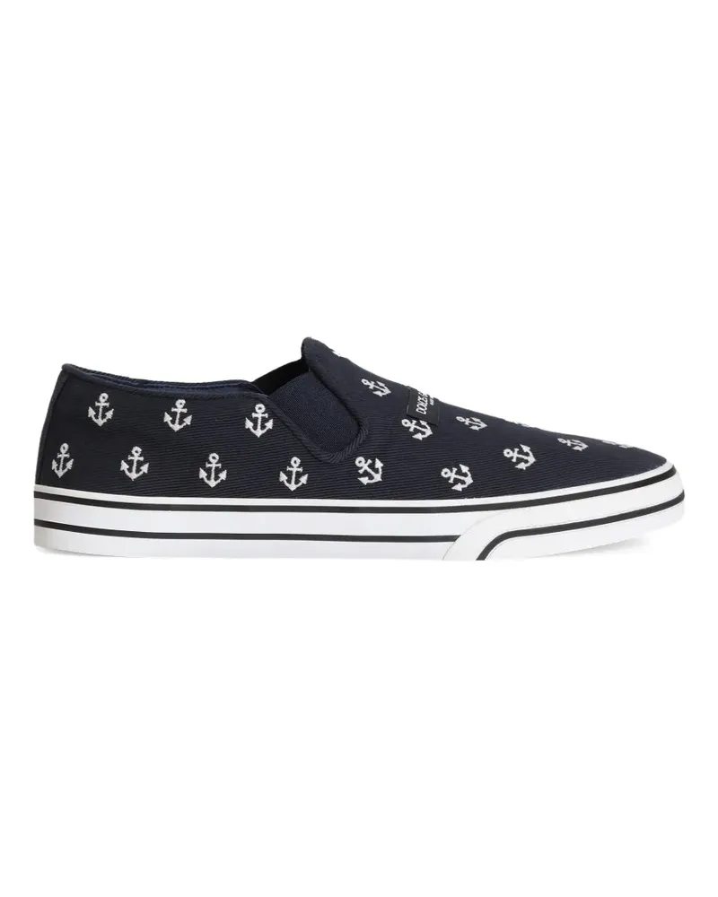 Dolce & Gabbana DG Sailing Sneakers aus Drillich mit Stickerei - Blau Blau