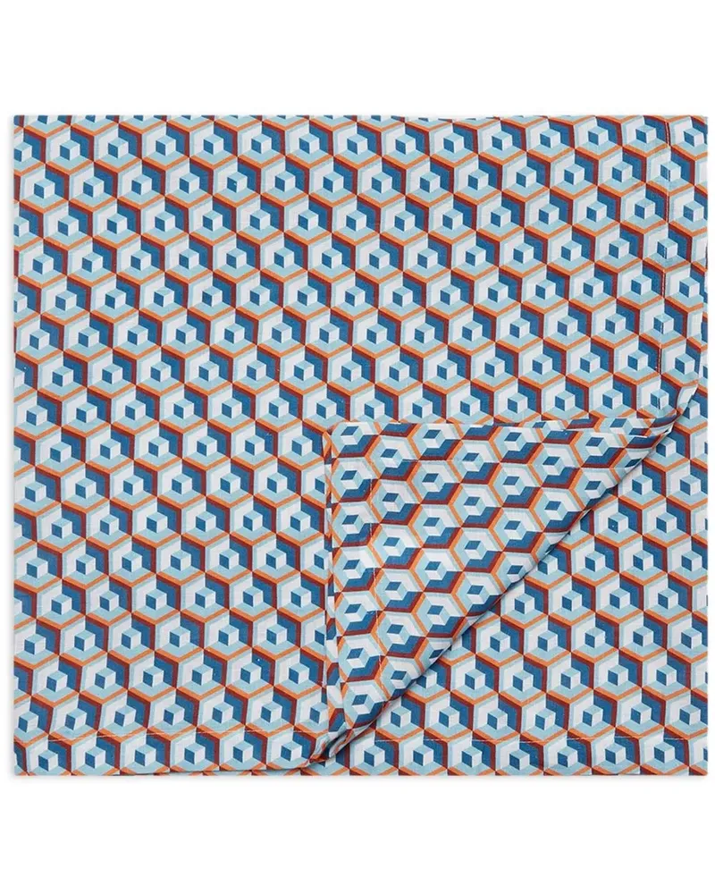 La DoubleJ Tischdecke aus Leinen mit Print - Blau Blau